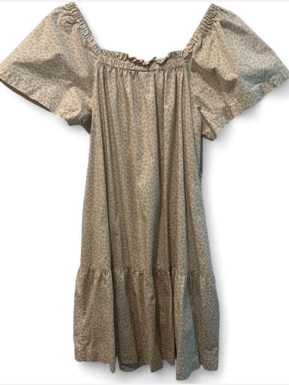 GAP Cheetah Print Flutter Sleeve Dress w/ Pockets | 100% Cotton Size XS